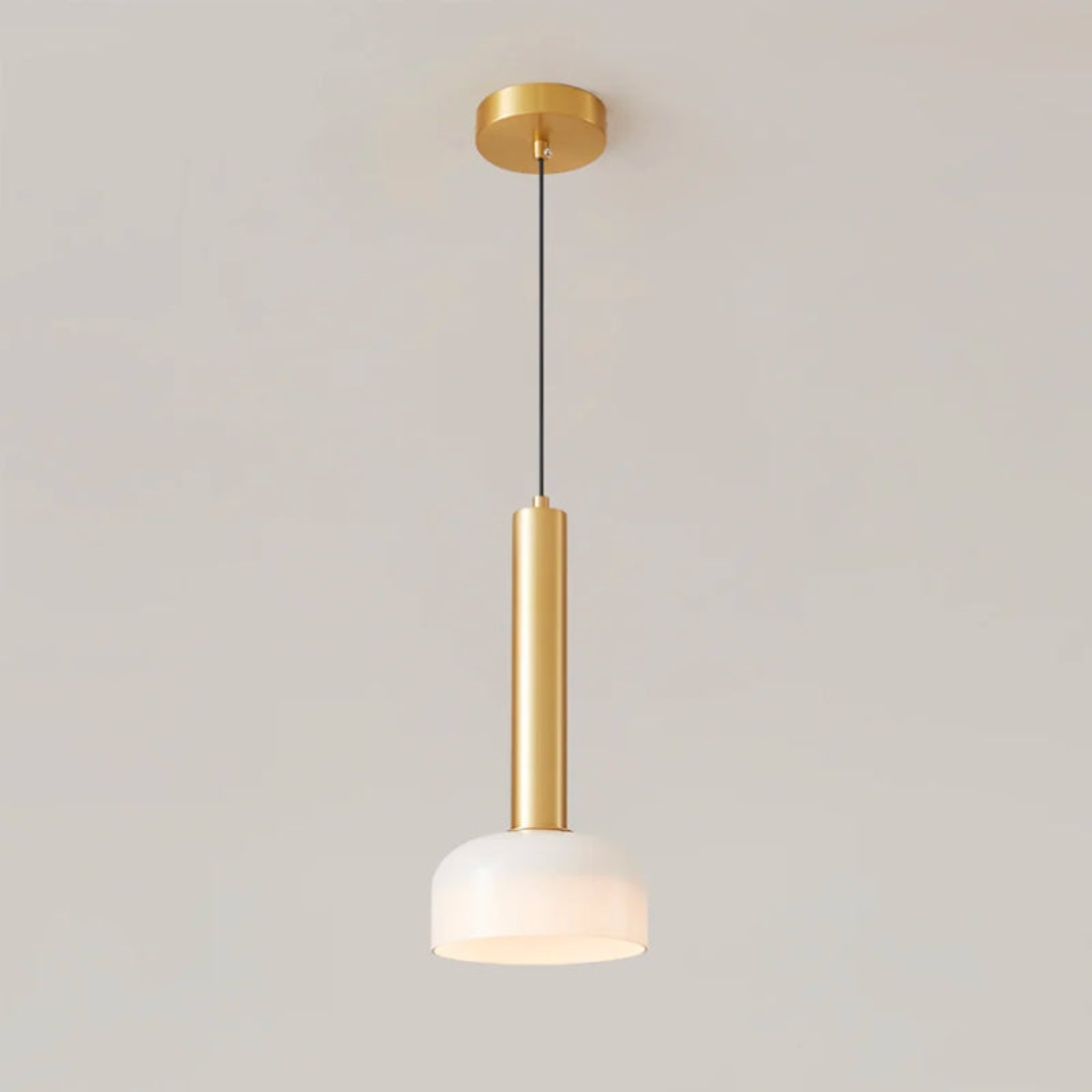 SpireGlow - Minimalist Copper LED Pendant Light, Height Adjustable