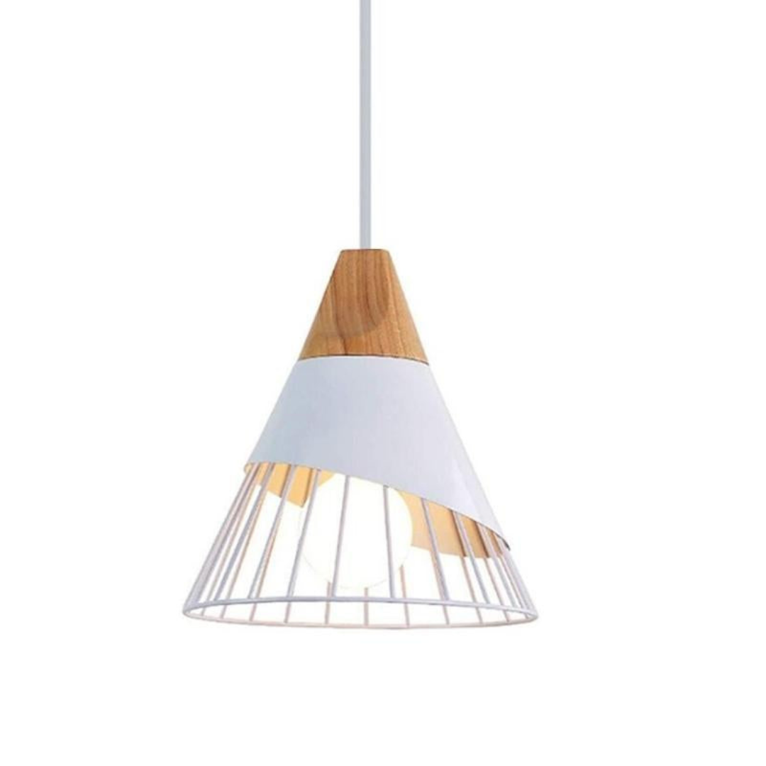 OrenLume - Industrial Scandinavian-Style Wood and Metal Pendant Light