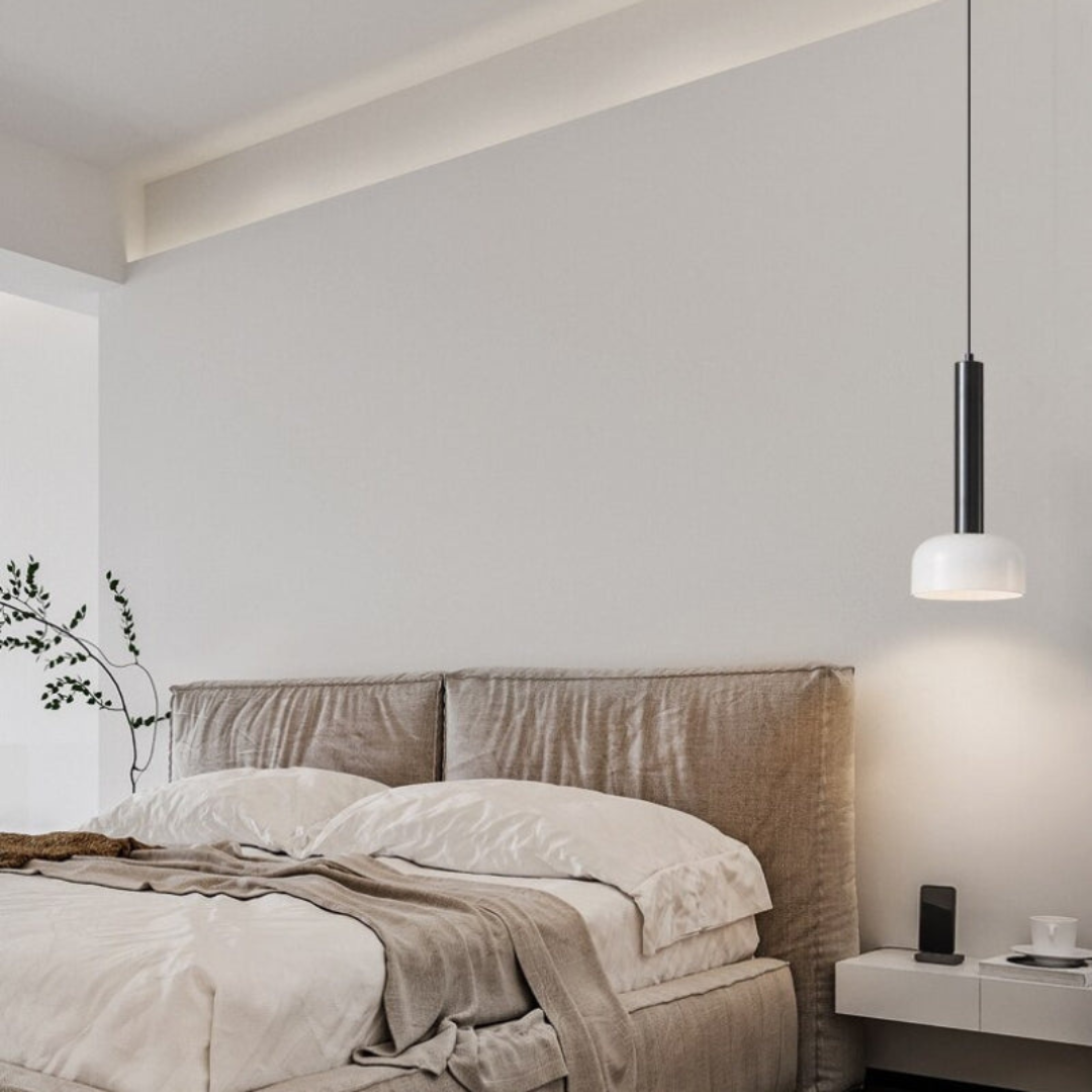 SpireGlow - Minimalist Copper LED Pendant Light, Height Adjustable