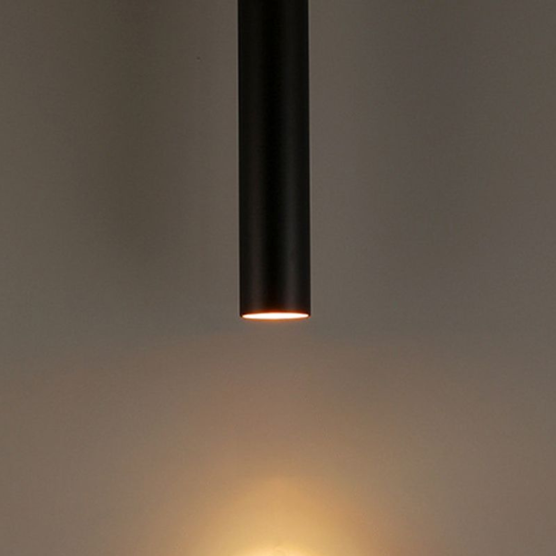 PylonGlow - Modern Cylindrical Metal Pendant Light for Living Rooms