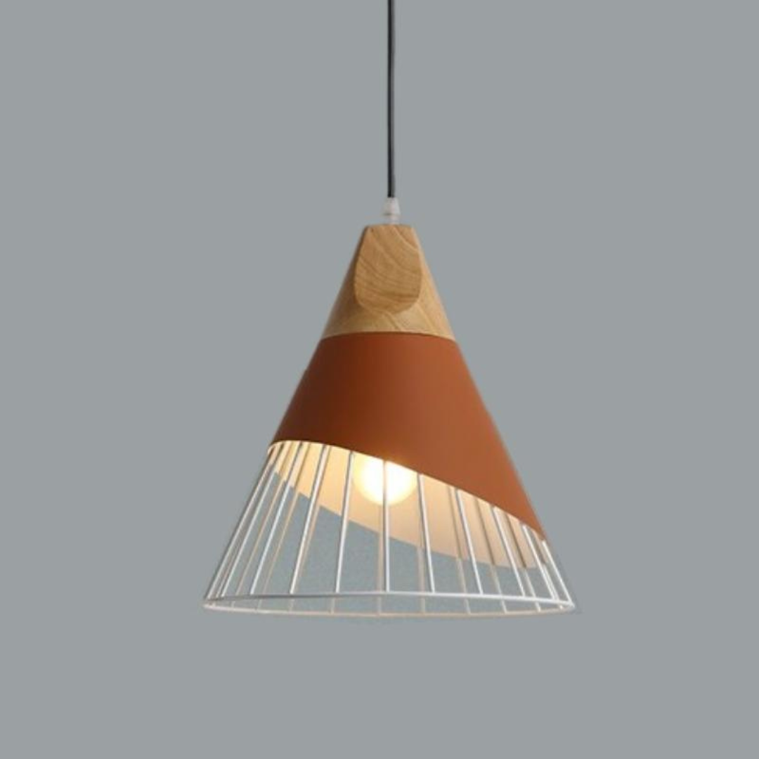 OrenLume - Industrial Scandinavian-Style Wood and Metal Pendant Light