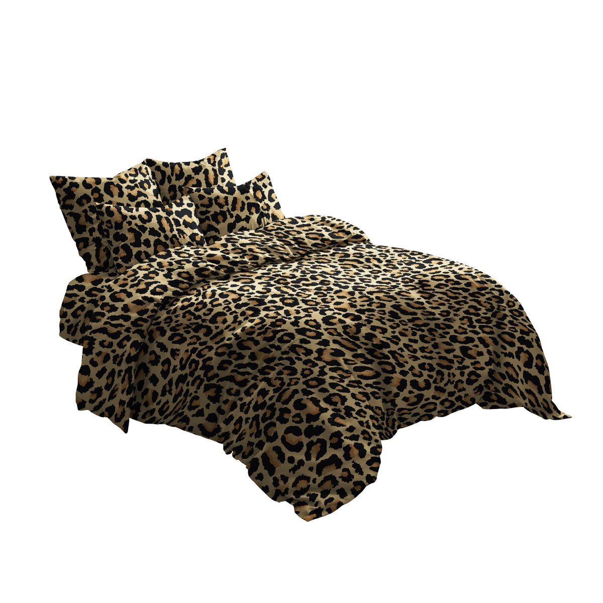 LeopardGlee - Luxury Egyptian Cotton Leopard Print Bedding Set