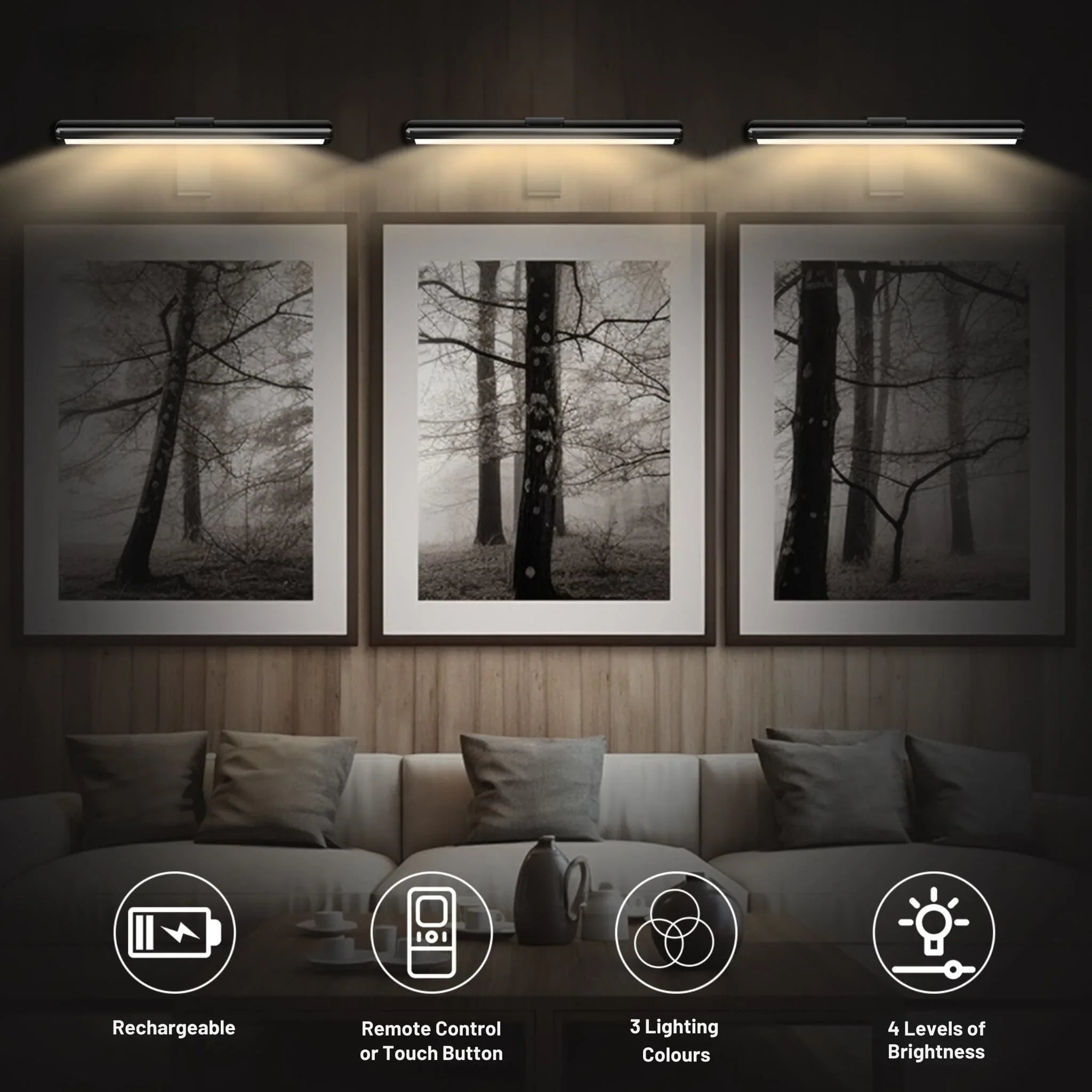 Gallery Light - Lampe Murale Sans Fil Rechargeable pour Tableaux