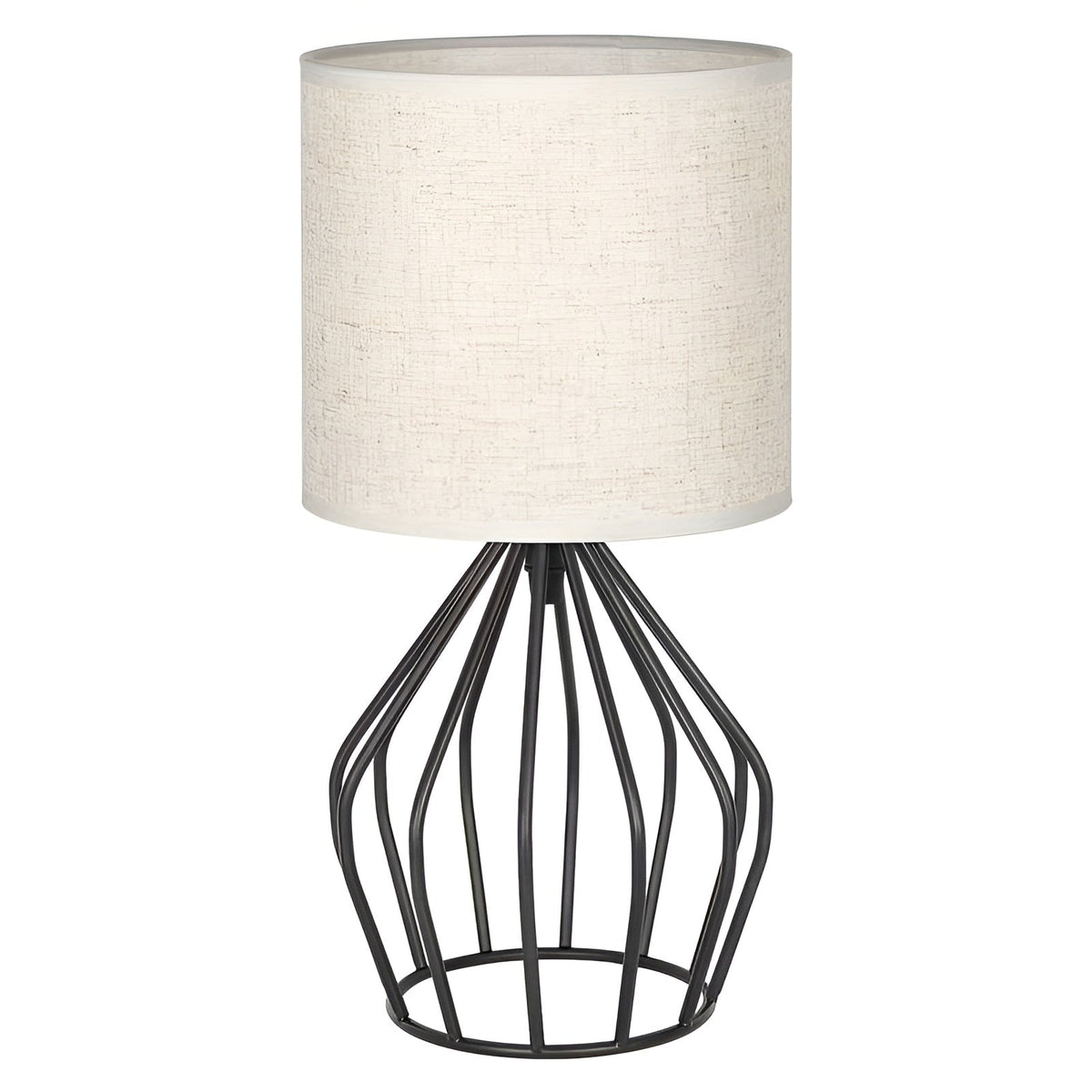 LinenGlow - Linen Shade Table Lamp with Metal Base