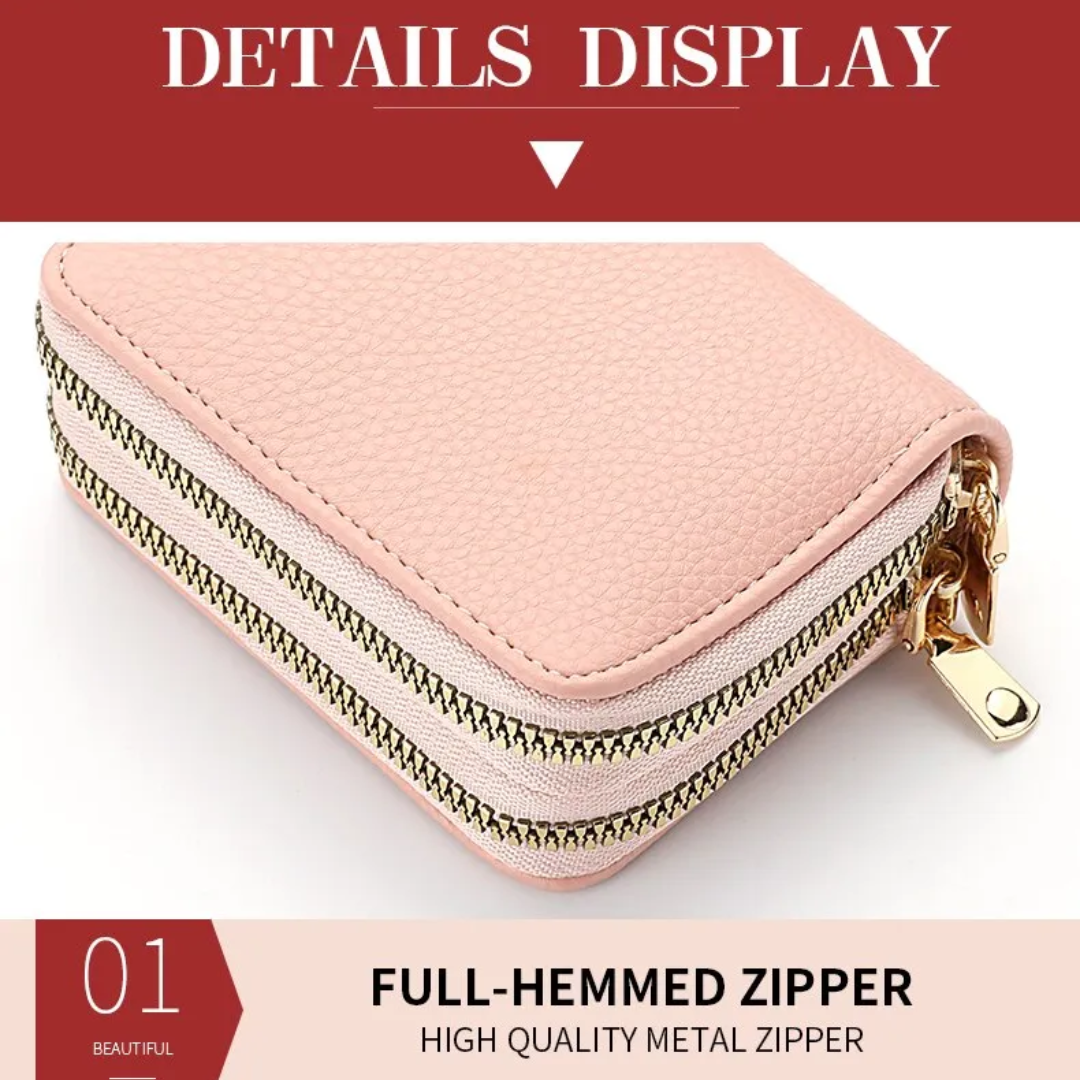 MiniWallet - Portefeuille Compact Motif Lychee