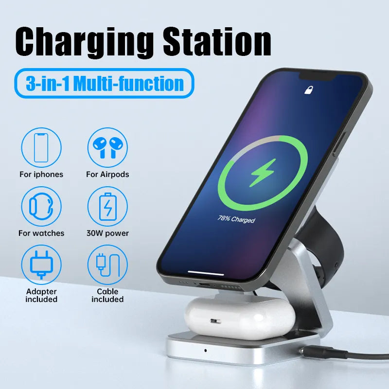 PowerFlex 3-en-1 Station - Charge Magnétique Pliable