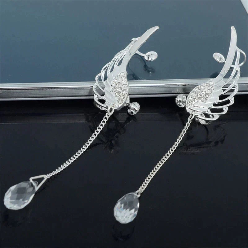 Manchettes d'Oreilles Aile d'Ange Longues - Argent