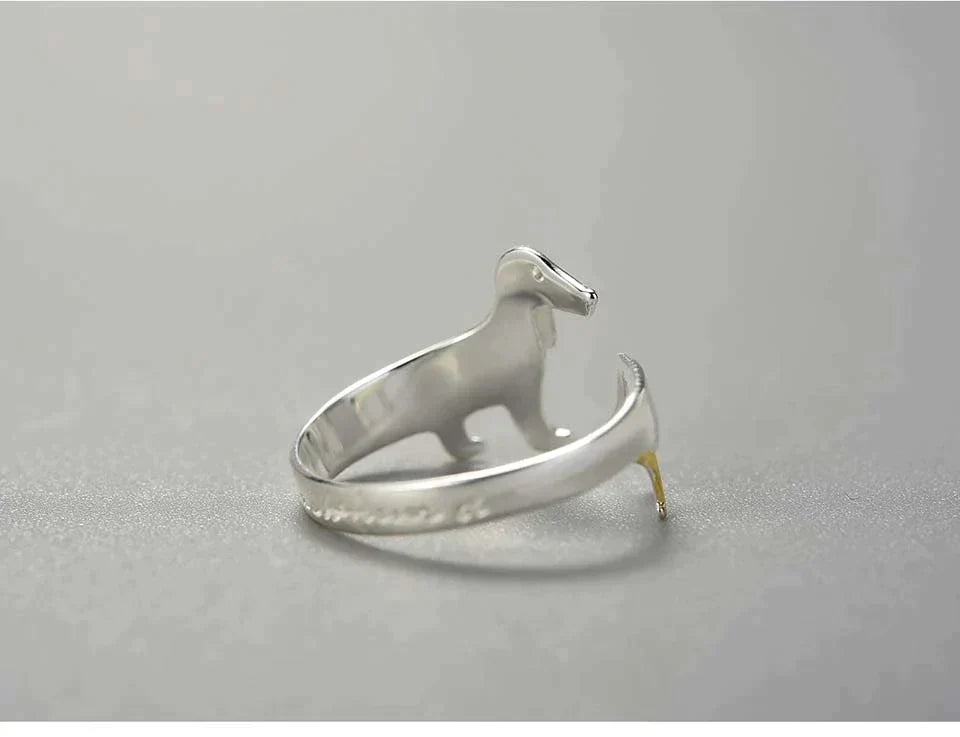 Bague Teckel Mignonne Argent 925 - Amoureux des Animaux