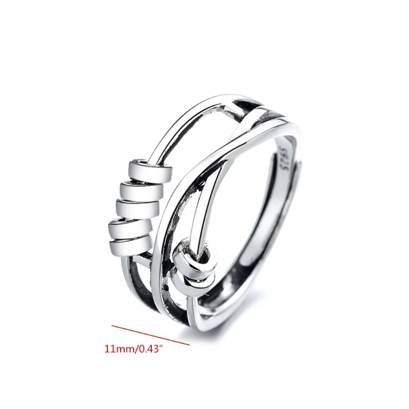 Bague Anti-Stress - Argent 925 Réglable Unisexe