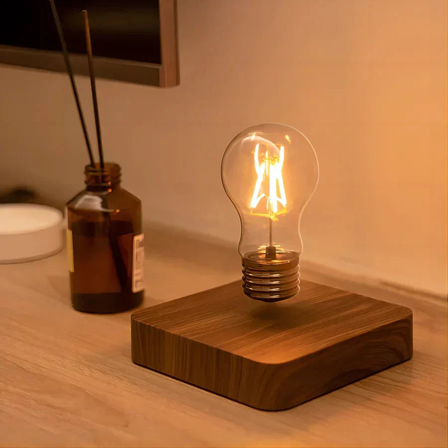 LevitaLux - Ampoule Noyer avec Base Lumineuse