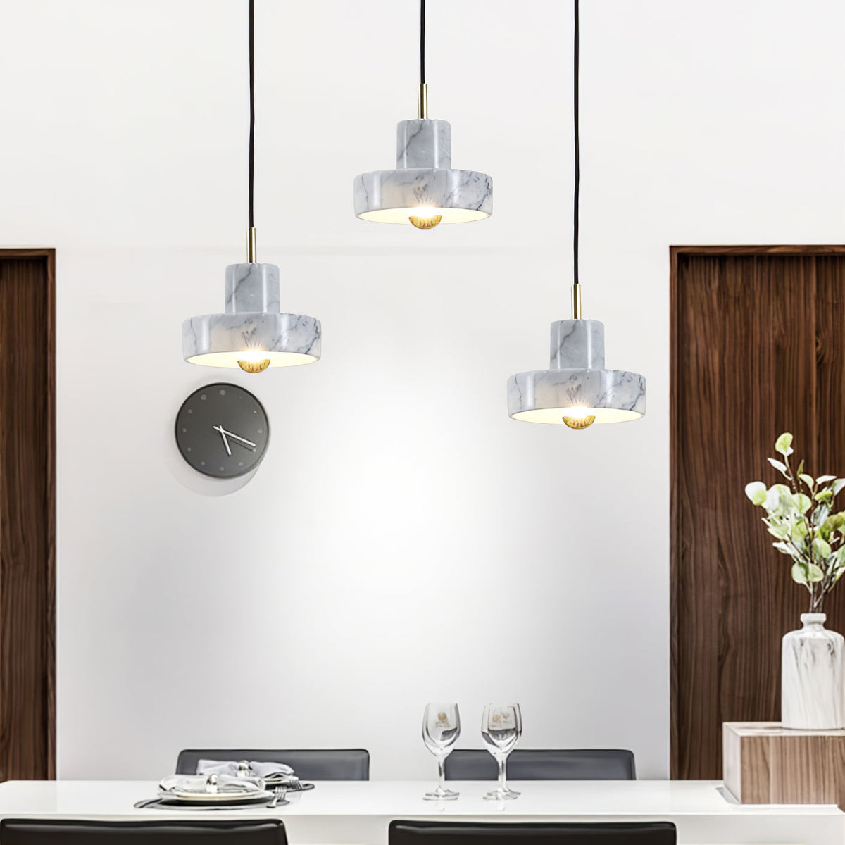 Marbello Luxe - Adjustable Marble and Metal Pendant Light