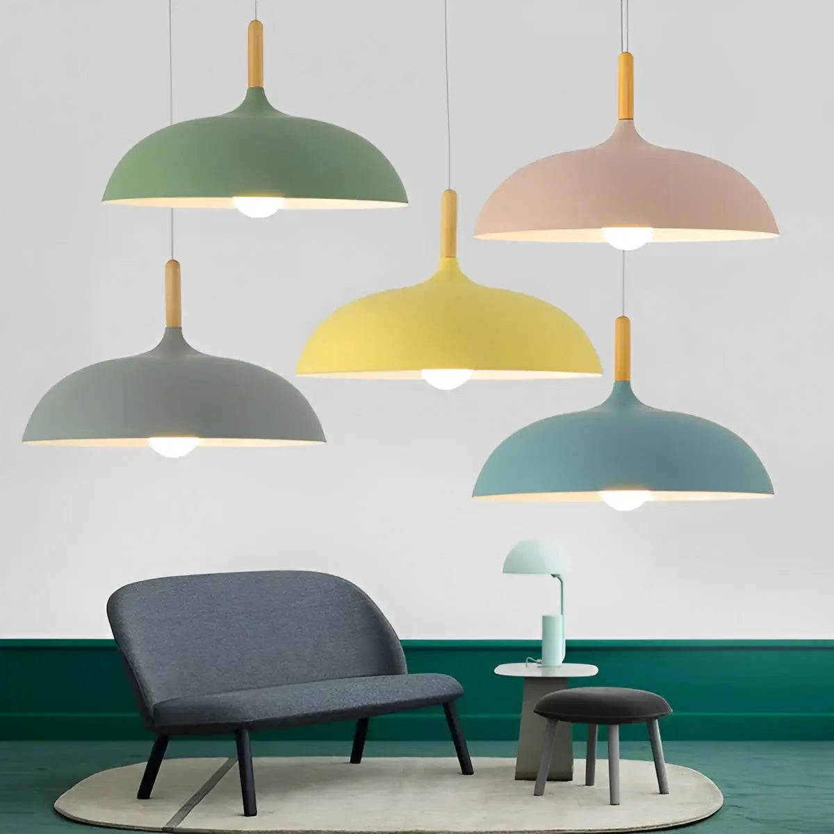 ModArt - Scandinavian Oak Pendant Light with LED Lighting