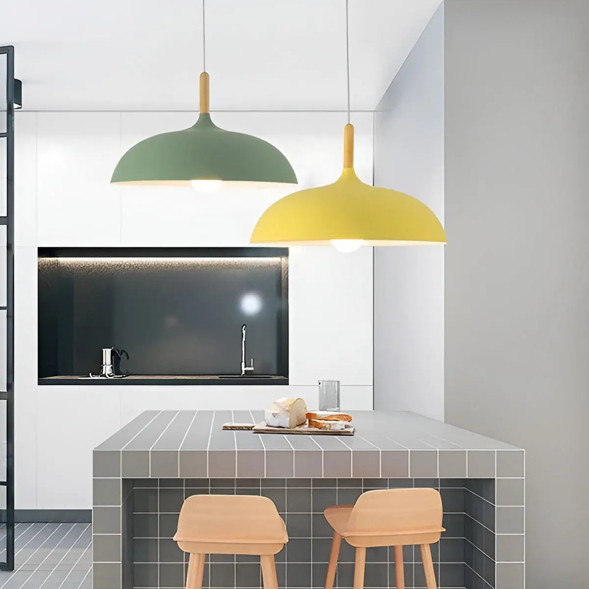 ModArt - Scandinavian Oak Pendant Light with LED Lighting