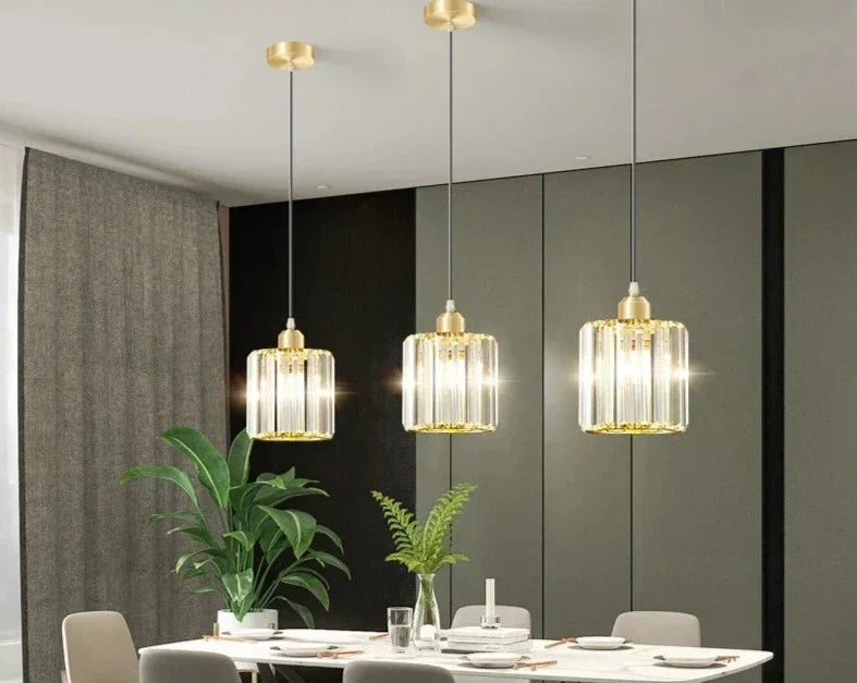 LuxeGlow SparkleLamp - Elegant K9 Crystal Pendant Light