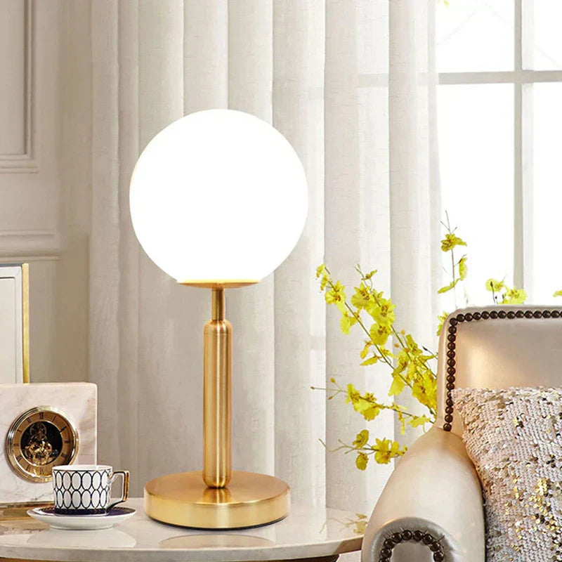 Curassa - Brass and Glass Ball LED Table Lamp