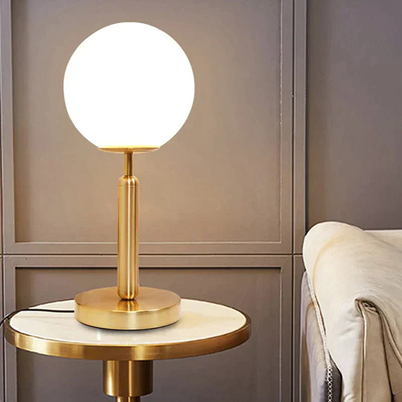 Curassa - Brass and Glass Ball LED Table Lamp
