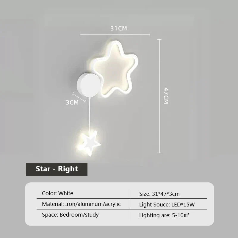LumiDroom - Magical Moon and Stars Wall Lamp