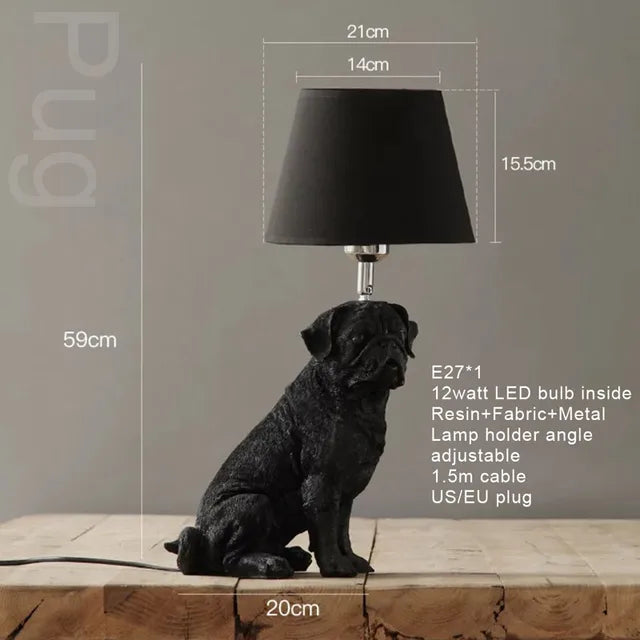 Playful Elegance - Art Deco Style Dog Table Lamp