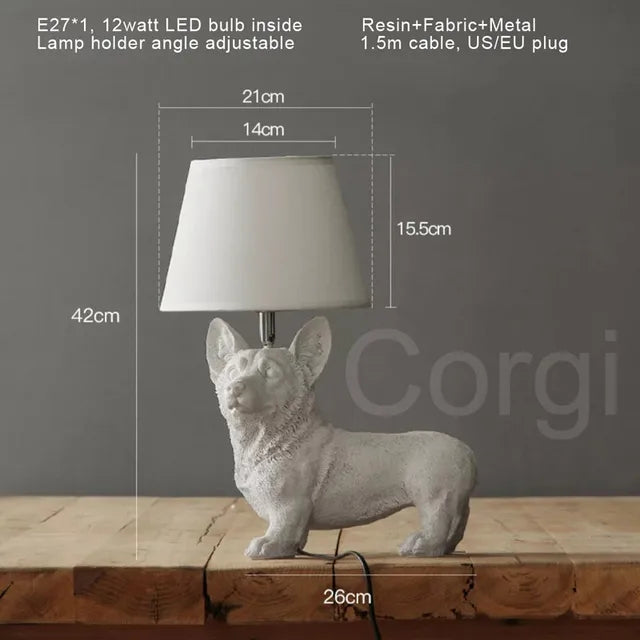 Playful Elegance - Art Deco Style Dog Table Lamp