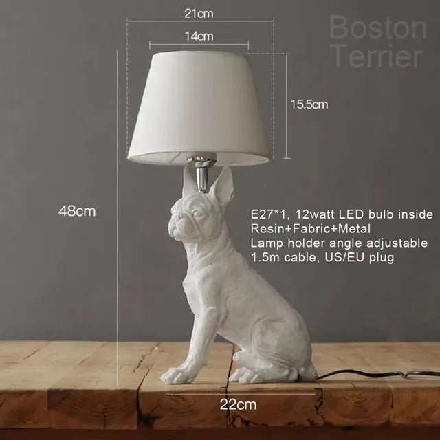 Playful Elegance - Art Deco Style Dog Table Lamp