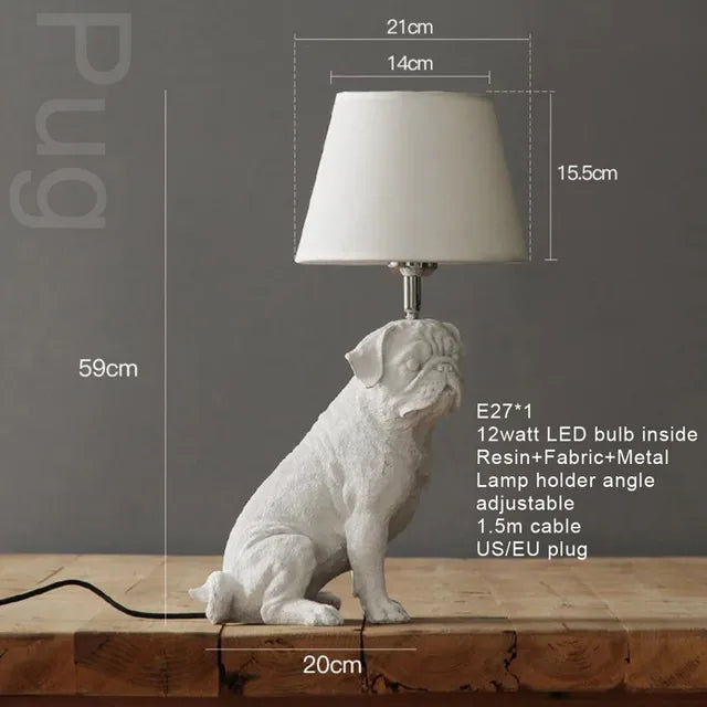 Playful Elegance - Art Deco Style Dog Table Lamp