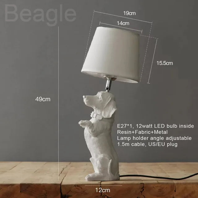 Playful Elegance - Art Deco Style Dog Table Lamp