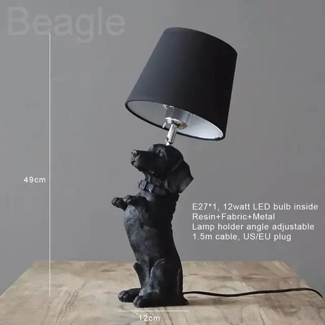 Playful Elegance - Art Deco Style Dog Table Lamp