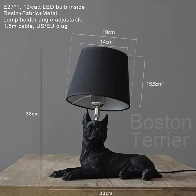 Playful Elegance - Art Deco Style Dog Table Lamp