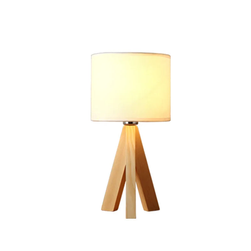 Wood Opaline - Modern Wooden Tripod Table Lamp