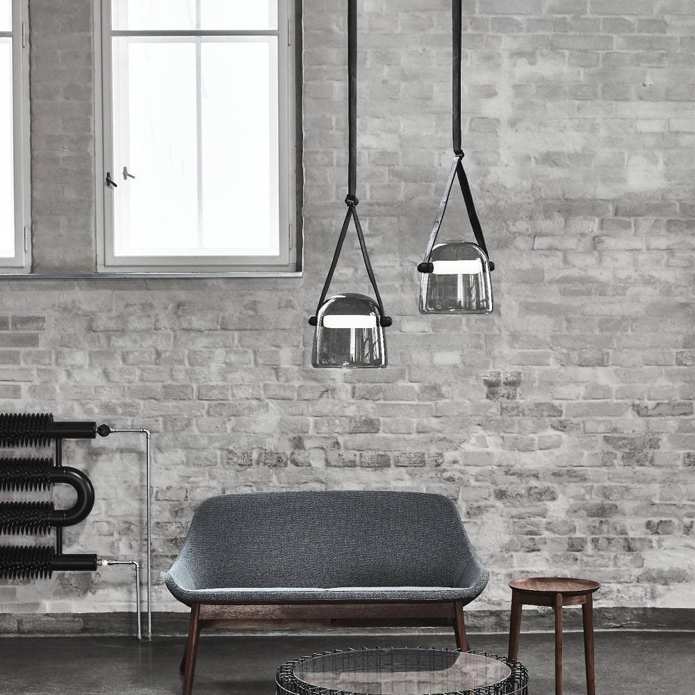 LunaMona - Modern Metal and Glass Pendant Light with Integrated LED