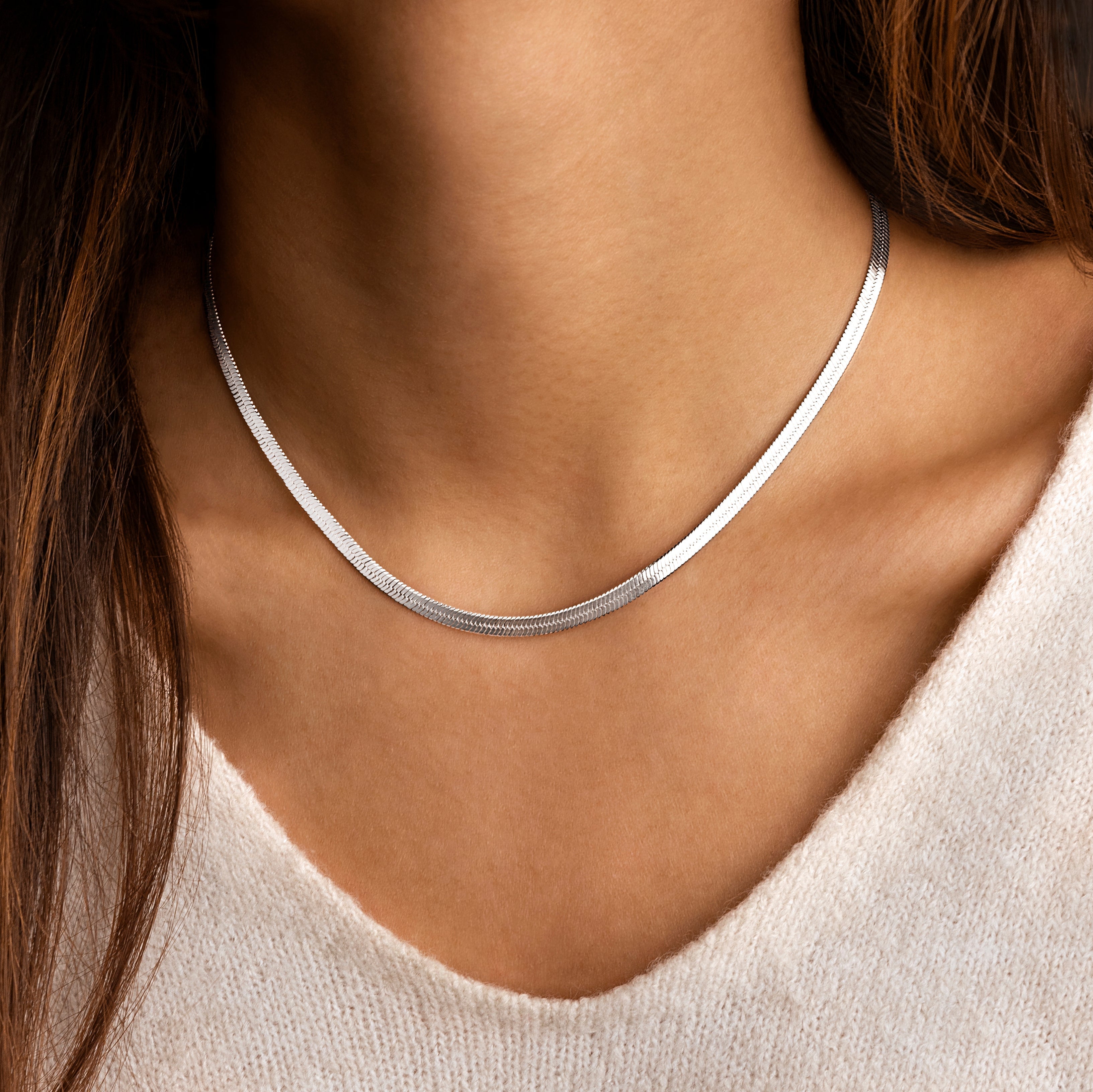 Helena - Collier plat en argent 925 réglable et élégant