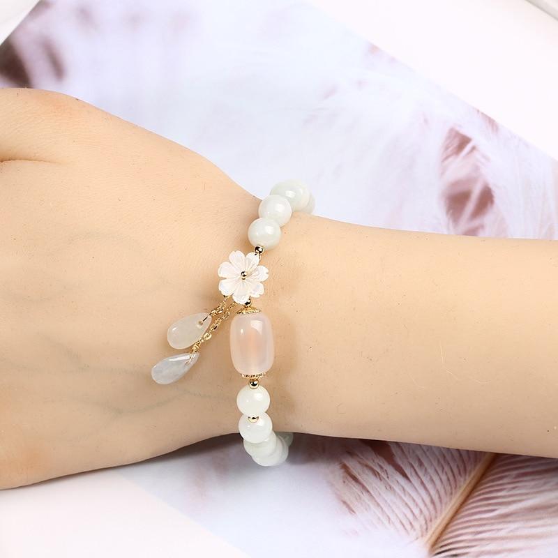 Serenity - Bracelet en jade, perles de jade vert naturel