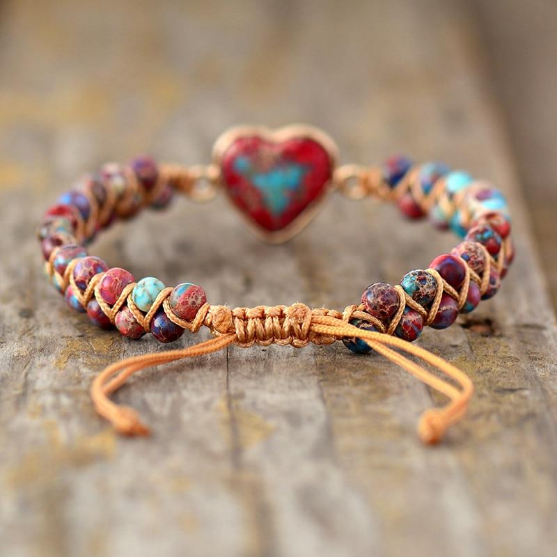 Amelie LoveStone - Natural Jasper Bead Bracelet
