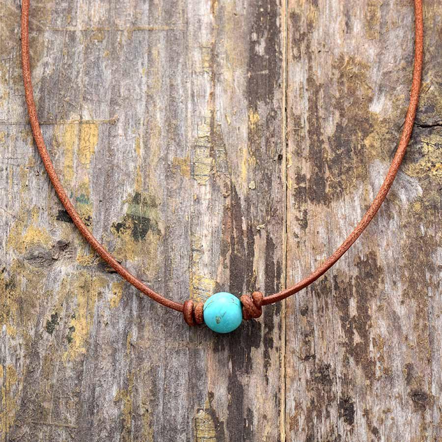 Calista - Natural Turquoise Choker Necklace