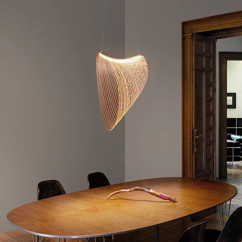 ScandiGlow Pendant - Elegant Scandinavian Wood and Glass Suspension Light