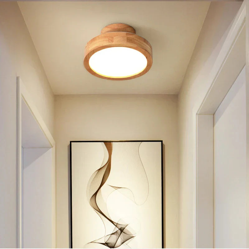 Brightlux - Round Wooden Scandinavian LED Ceiling Light