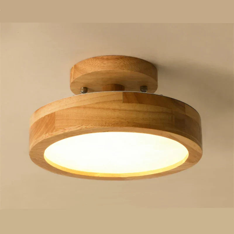 Brightlux - Round Wooden Scandinavian LED Ceiling Light