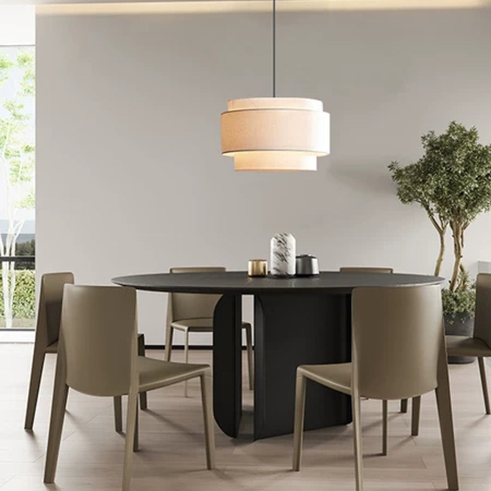 EleganceLuxe Light - Beige Linen Bauhaus Pendant
