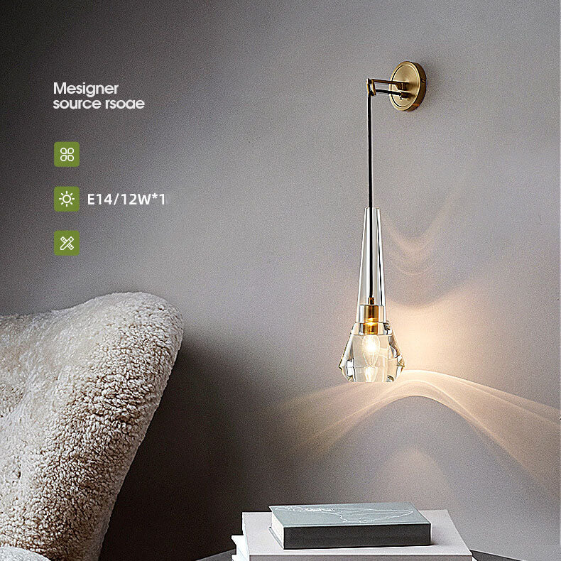 Zelvane - Crystal Glass Wall Sconce with Modern Design