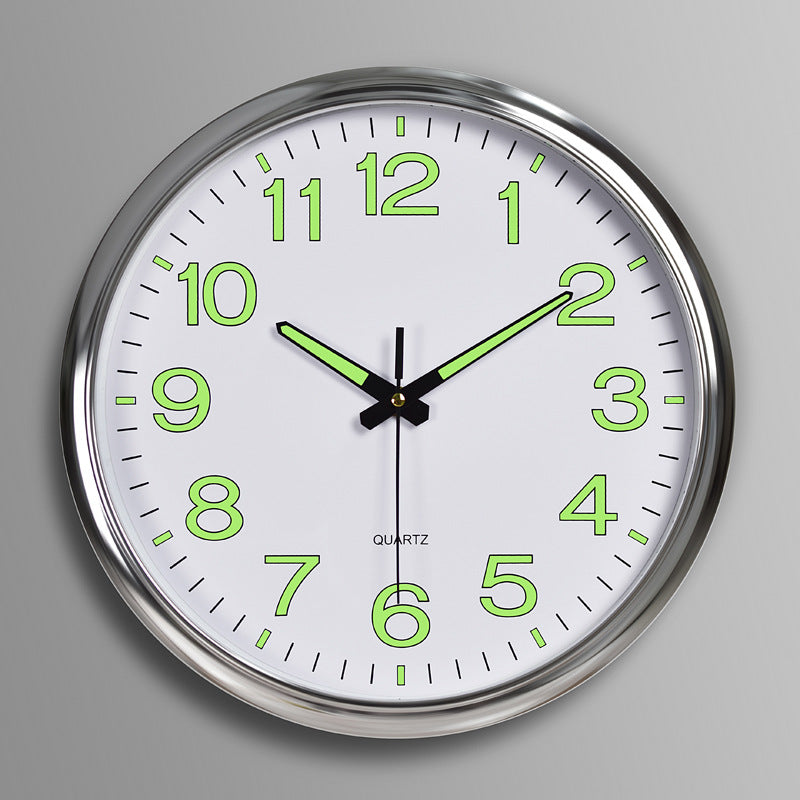 HushGlow - Silent Wall Clock 30 cm with Night Glow