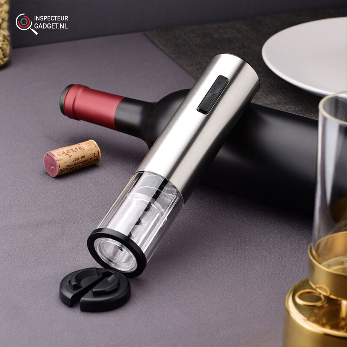 VinoLux - Ouvre-bouteille électrique 4-en-1 pour le vin
