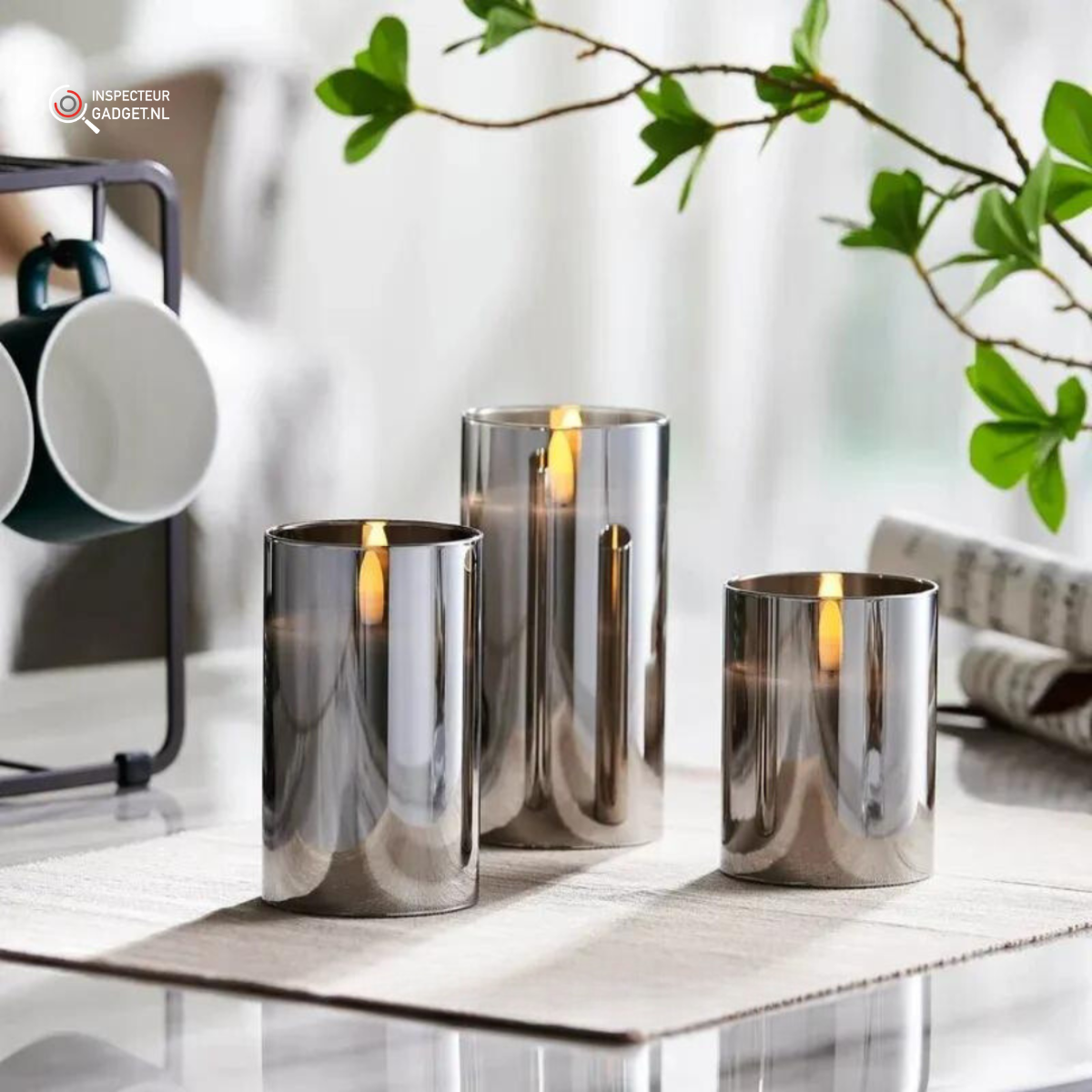 Bougies LED Deluxe - Set de 3 Bougies Sans Flamme avec Télécommande