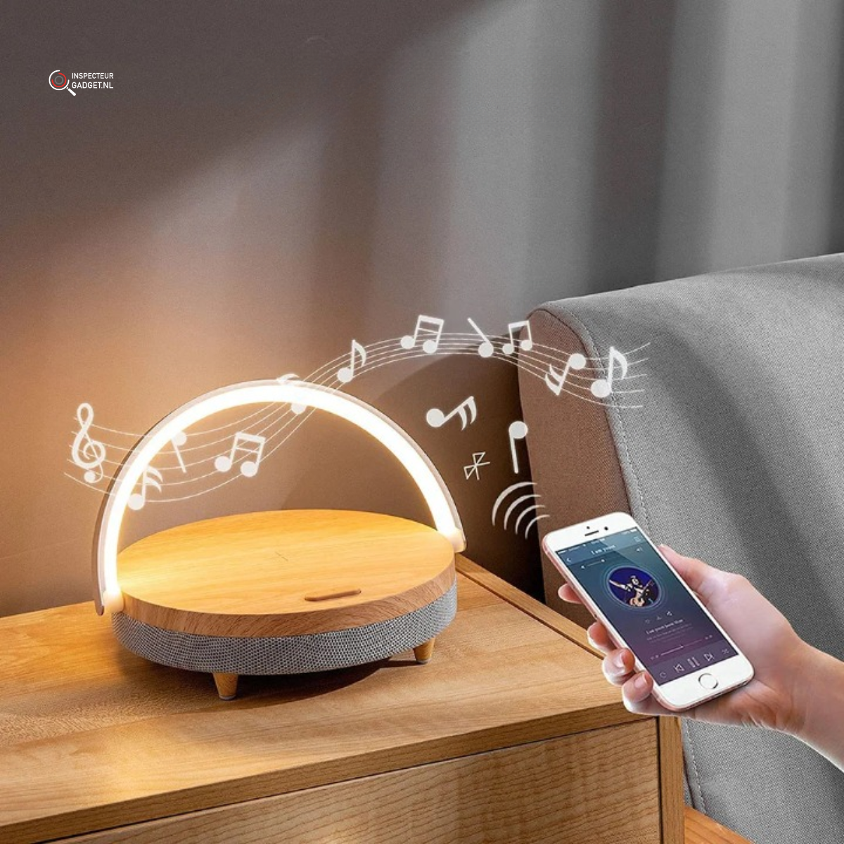 Lumenlight - Chargeur Sans Fil avec Lampe et Enceinte Bluetooth