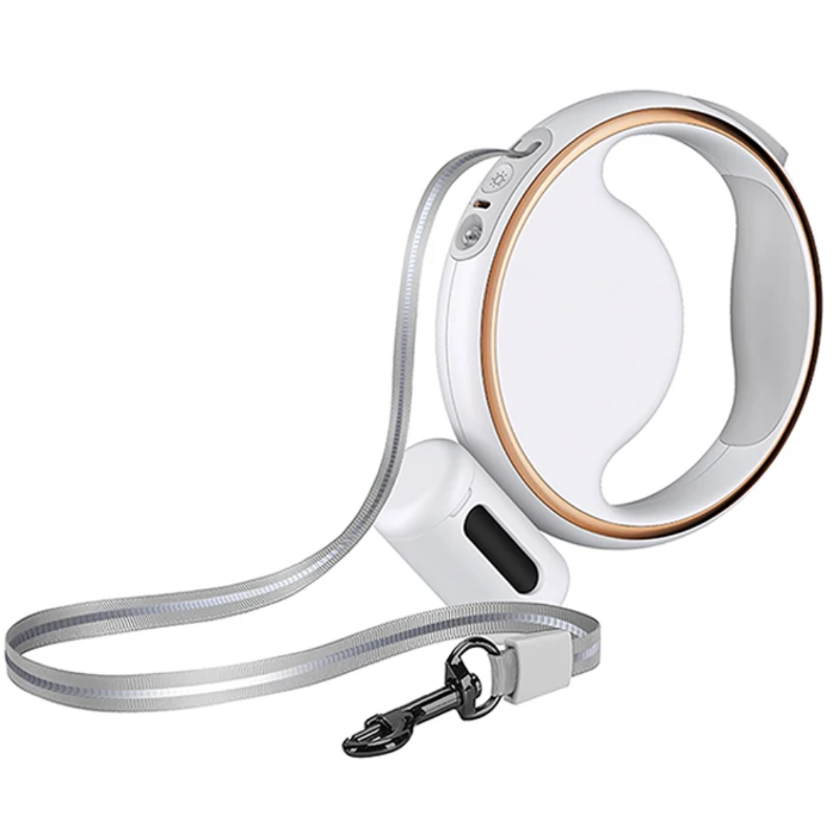Nuvelli - Laisse automatique pour chien avec lumière LED et porte-sac