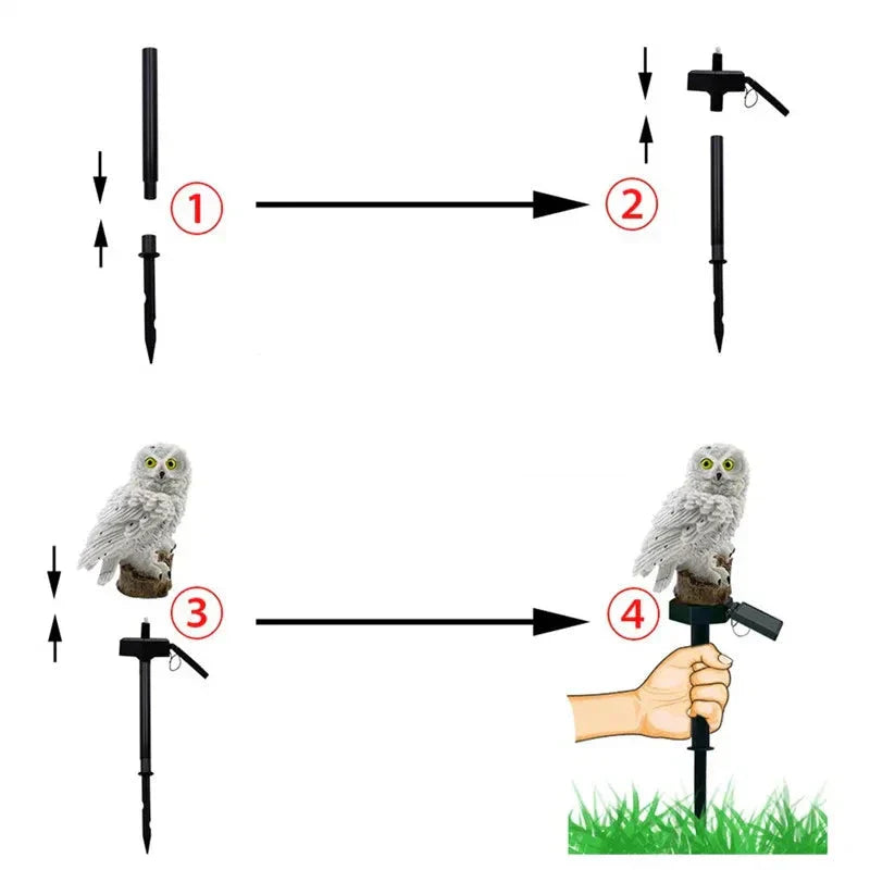 Owlight - Lampe Solaire Décorative en Forme de Hibou pour Jardin
