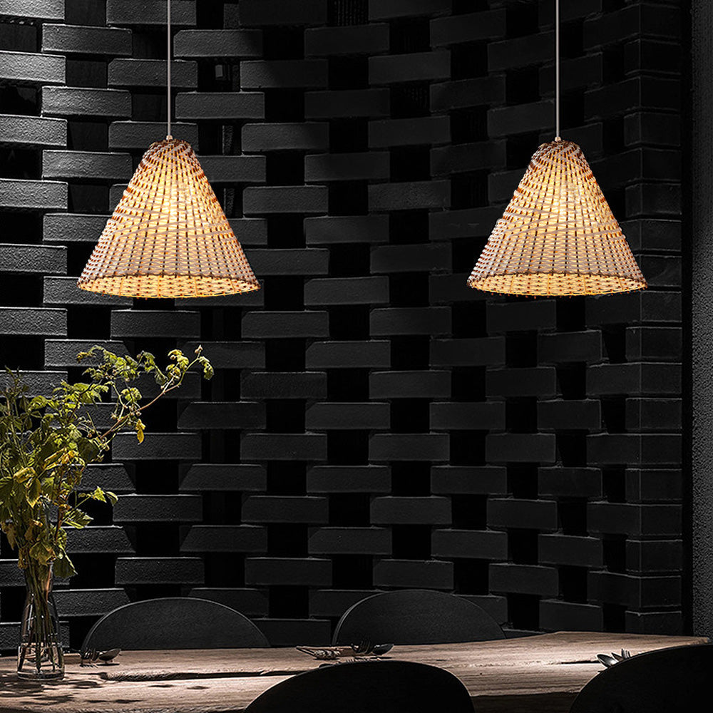 BohoWick - Handwoven Rattan Pendant Light for Boho Chic Interiors