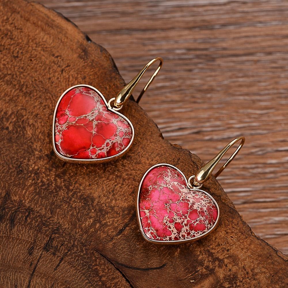 Ruby Essence - Boucles pendantes en jaspe rouge