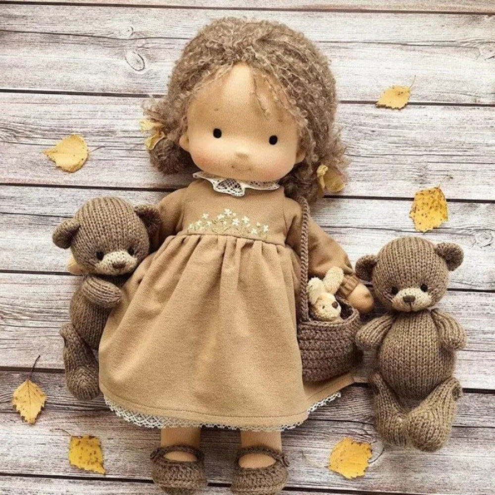 Poupée Waldorf | Poupée en Tissus Doux avec Visage Unique | Idéale pour le Jeu Imaginatif et Créatif 10
