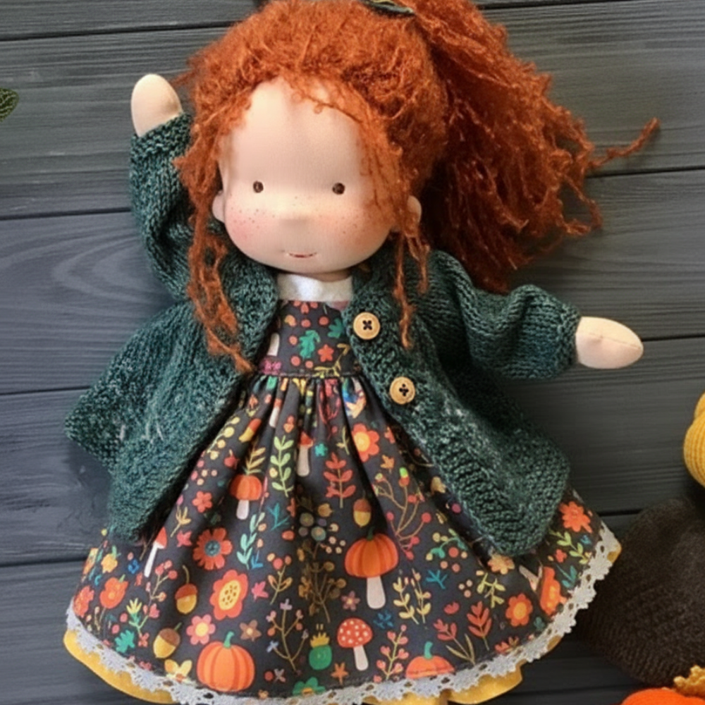 Poupée Waldorf | Poupée en Tissus Doux avec Visage Unique | Idéale pour le Jeu Imaginatif et Créatif 12