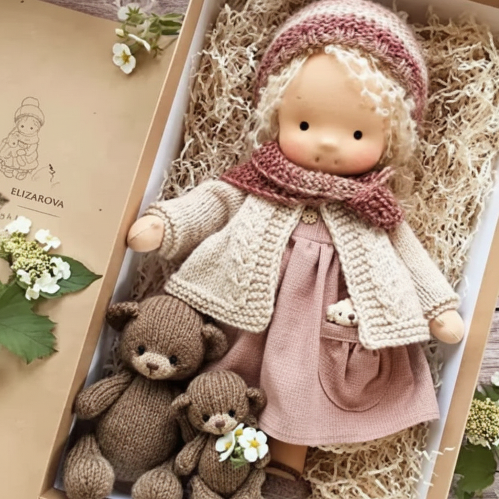 Poupée Waldorf | Poupée en Tissus Doux avec Visage Unique | Idéale pour le Jeu Imaginatif et Créatif 6